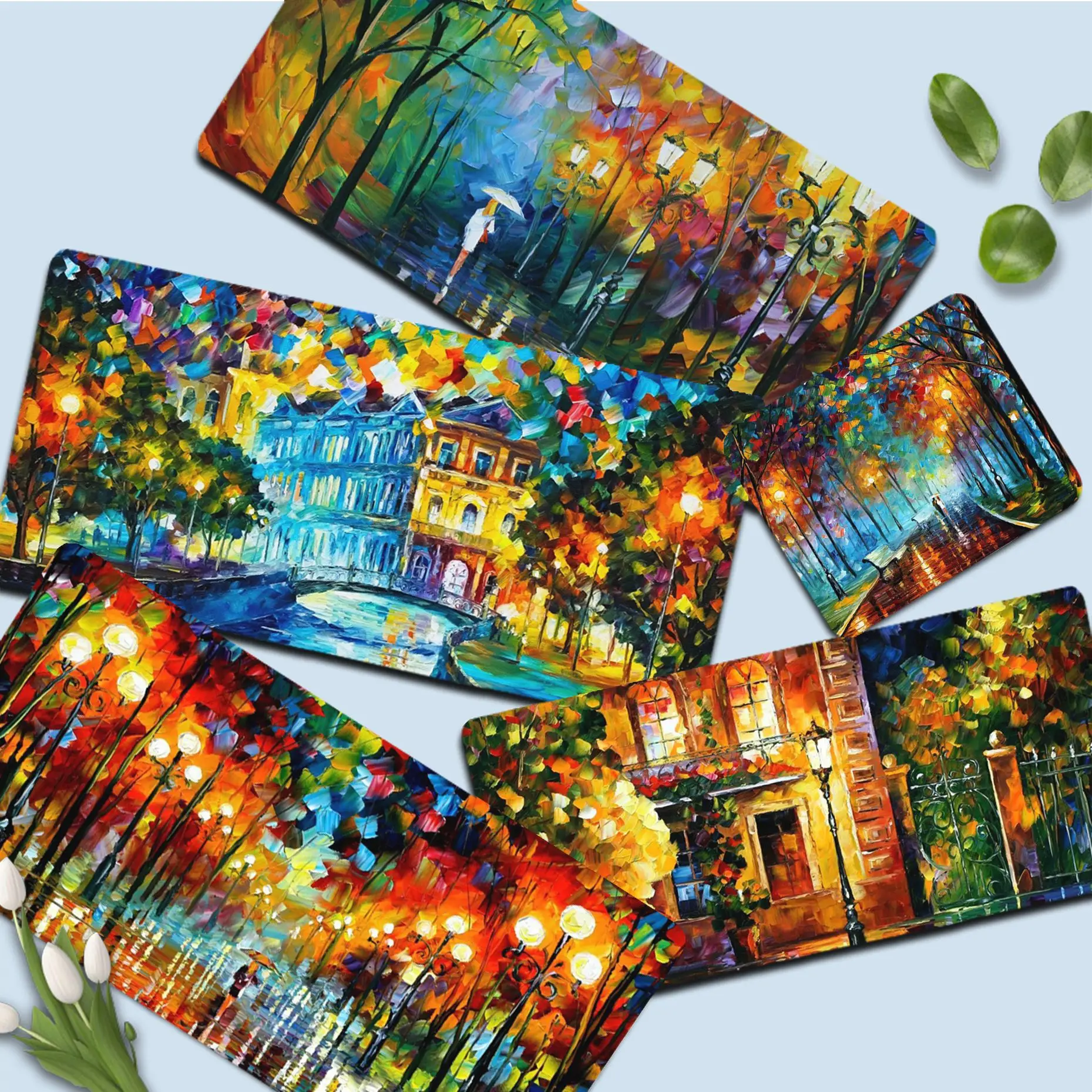 

L-leonid-Afremov painting Mousepad Fashion Unique Desktop Pad Game Mousepad Size for Customized mouse pad for CS GO PUBG