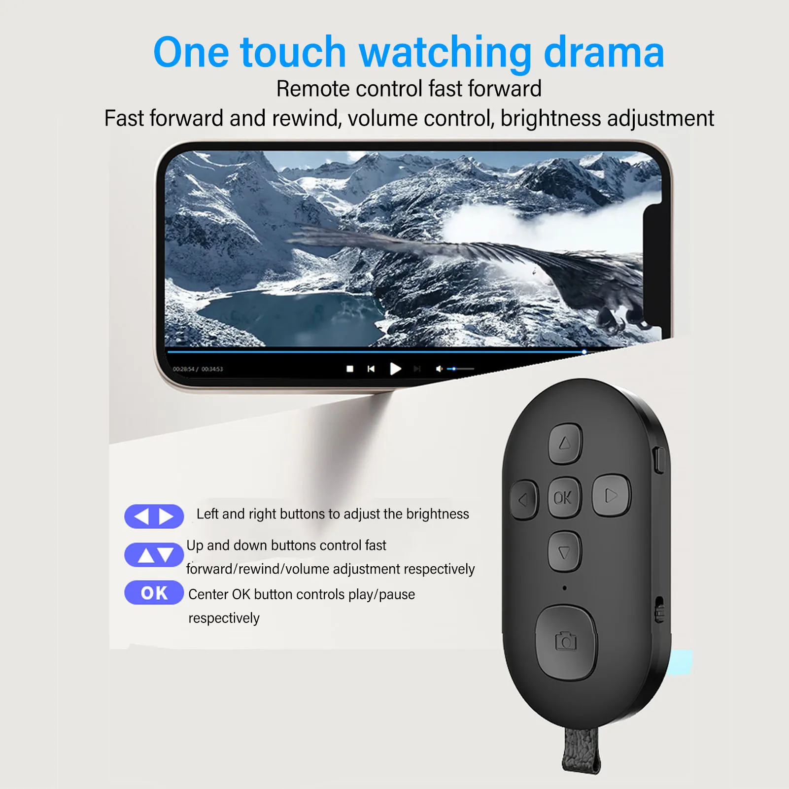 Remote Selfie Clicker Hands   4.0 Plug and Play Rechargeable ABS Phone Remote Control with Lanyard for Tablets