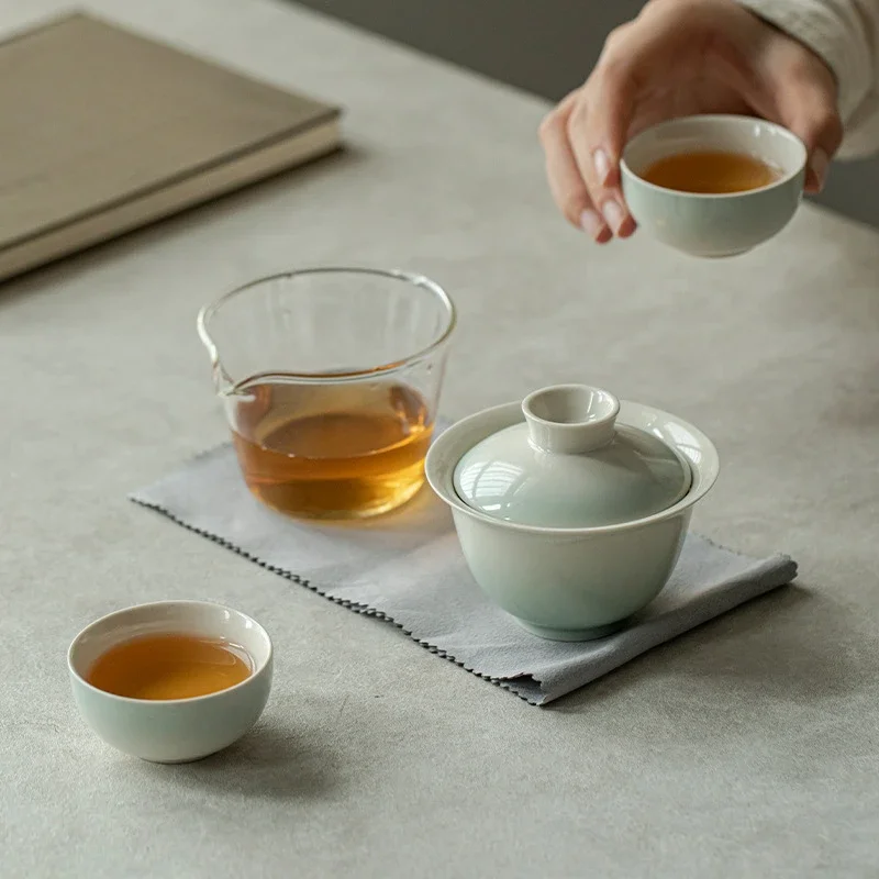 Stunning Colors Handmade Smudge Protable Teaware Sets Outdoor Cups Teapot Tea Maker with Storage Bag Picnic Handbag Gift Teaset - Image 5