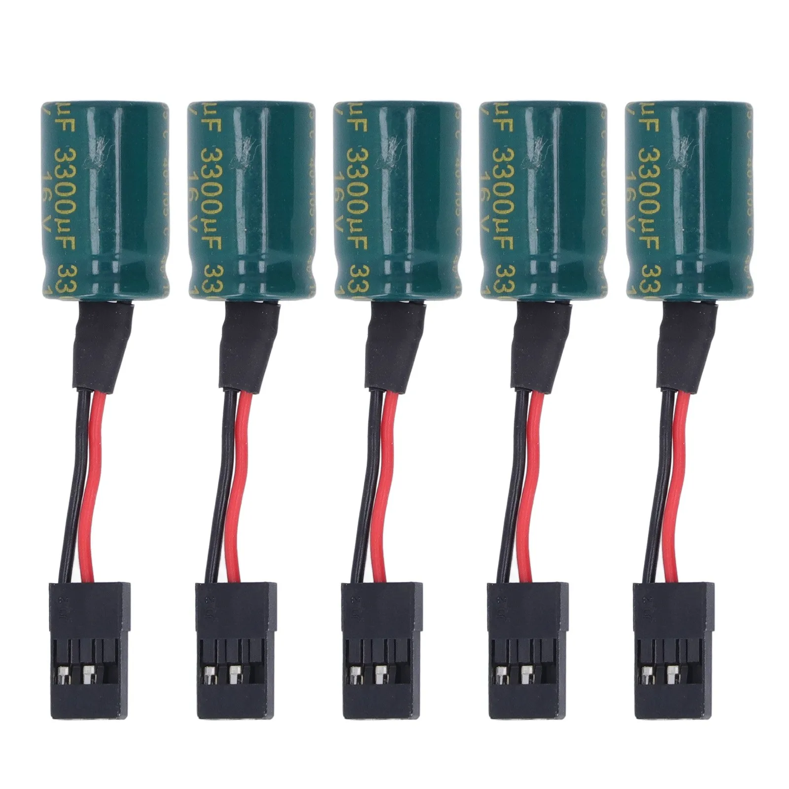 5pcs RC Drone Voltage Protector 3300uF 16V Large Capacitor Receiver Voltage Protector with Plug for FUTABA