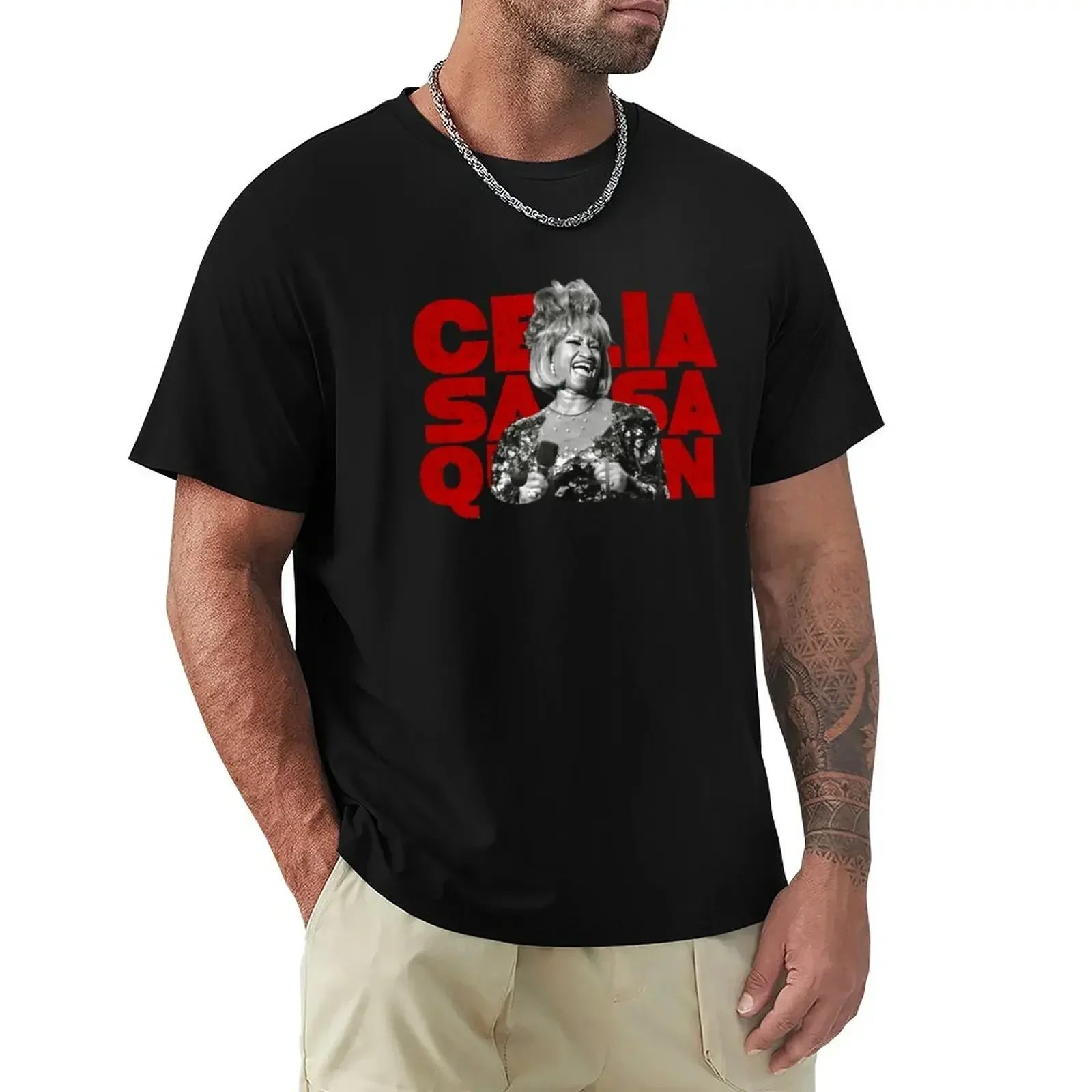 Copy of Celia Cruz Cuba Flag T-Shirt plain t-shirt heavyweight t shirts black t shirts for men