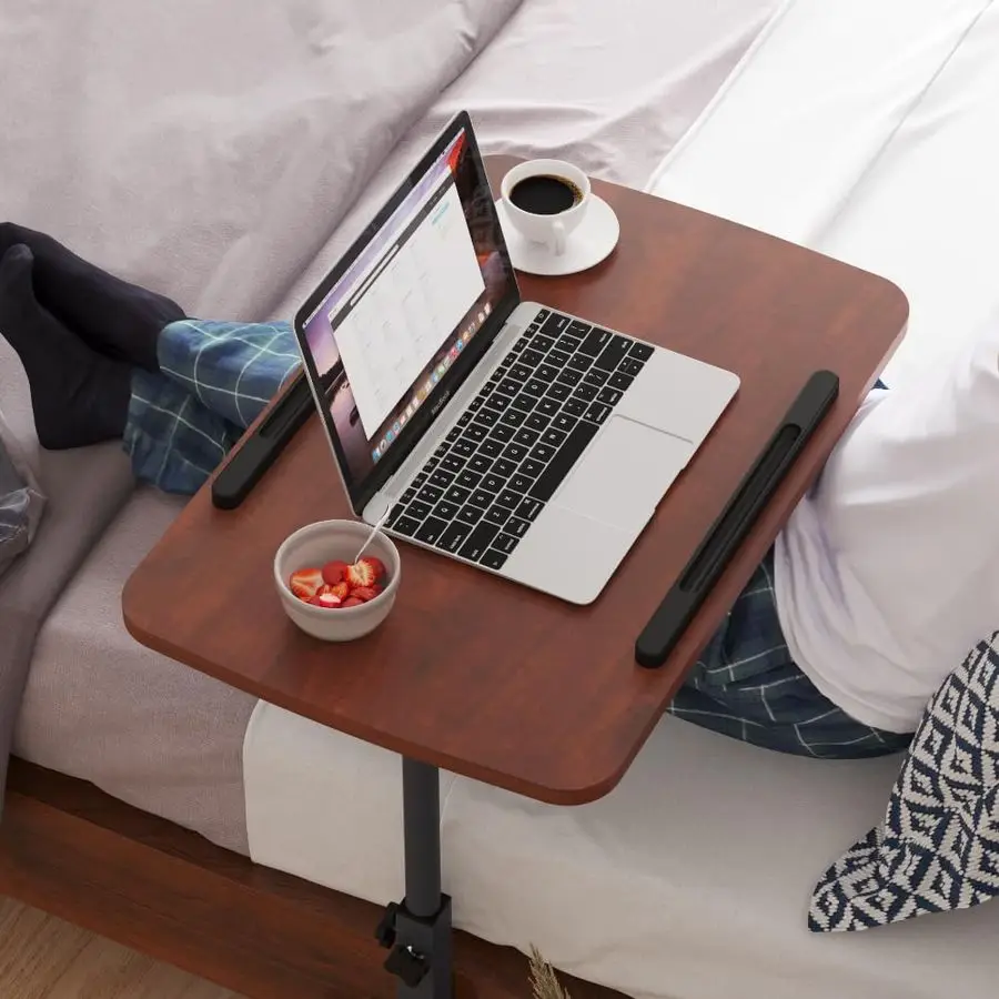 Overbed Bedside Table with Wheels, Medical Hospital Bed Table, Computer Stand for Bed Side, Rolling Tray for Hospital and Home