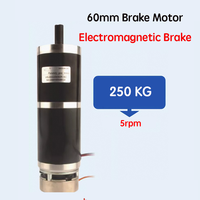 250KG 60mm miniature DC planetary reducer motor 80W forward and reverse speed regulation emergency stop electromagnetic brake ﻿