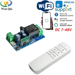 Wenqia 2.4GHz Ewelink WiFi Smart Switch DC 12V 24V 48V APP Remote Control Switch Dry Contact Relay Timing Module,work with Alexa