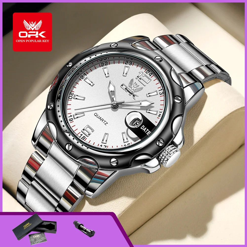 OPK 6026 Herrenuhr Original Quarz-Uhren für Männer Mode Einfach Leuchtend Wasserdicht Business Casual Herren-Armbanduhr