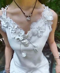 Luxury Beaded Flowers Embroidery Tank Top 2024 Summer Camisole Slim Knitted Vest Women Sleeveless White Tees Female Crop Top