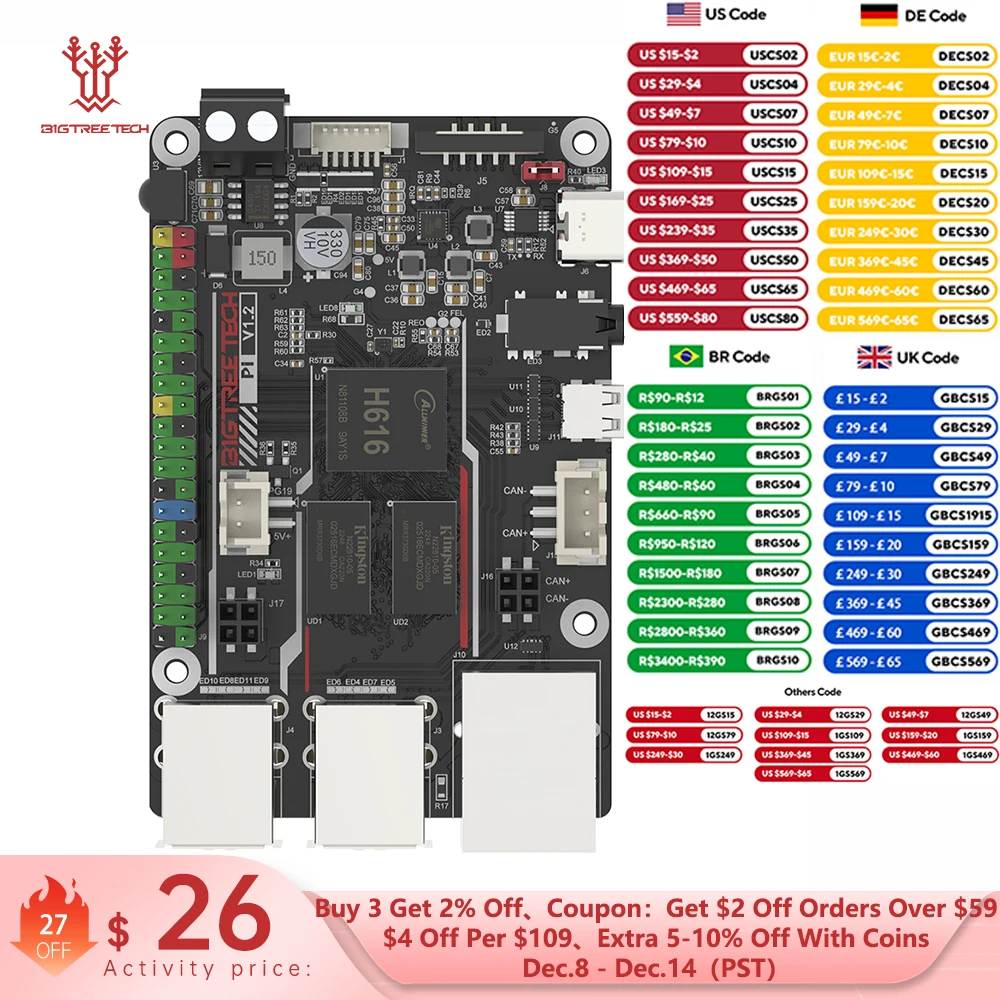 Imagen: Placa BIGTREETECH BTT PI 64 bits Quad Core Cortex-A53 ARM VS Raspberry PI naranja PI PI PI4B + CB1 actualización para impresora 3D Klipper