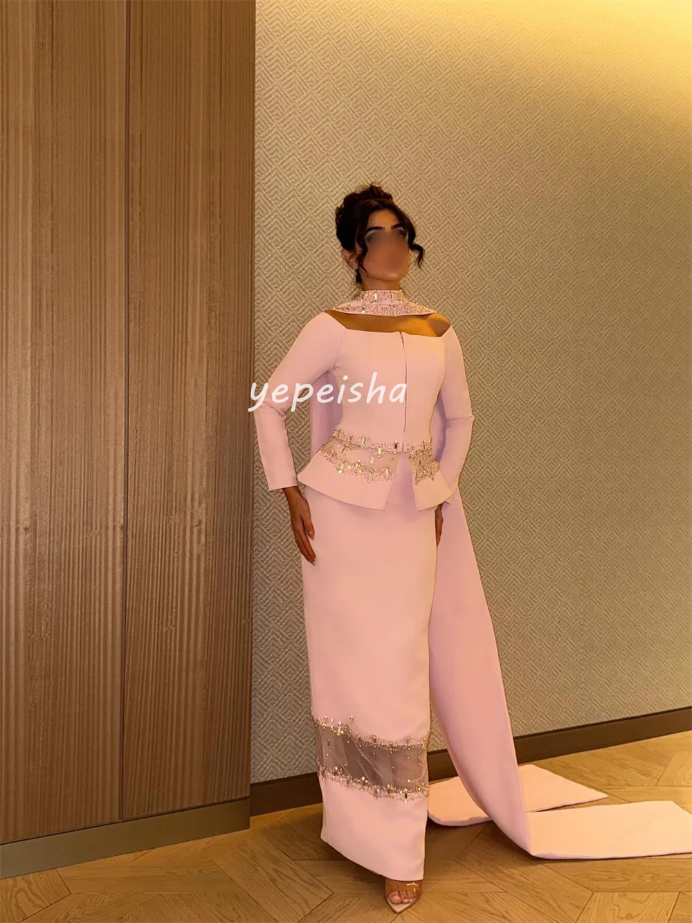 Customized Classic Jersey Sequined Beading Rhinestone Straight Off-the-shoulder Long Dresses Bespoke Occasion Dresses Exquisite