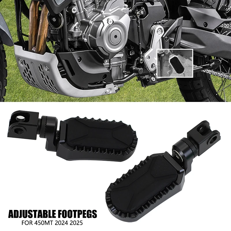 

New Adjustable Rotatable Front&Rear Footrest Passenger Foot Pegs Rests Fit For CFMOTO 450MT 450 MT 450mt MT450 MT 2024 2025