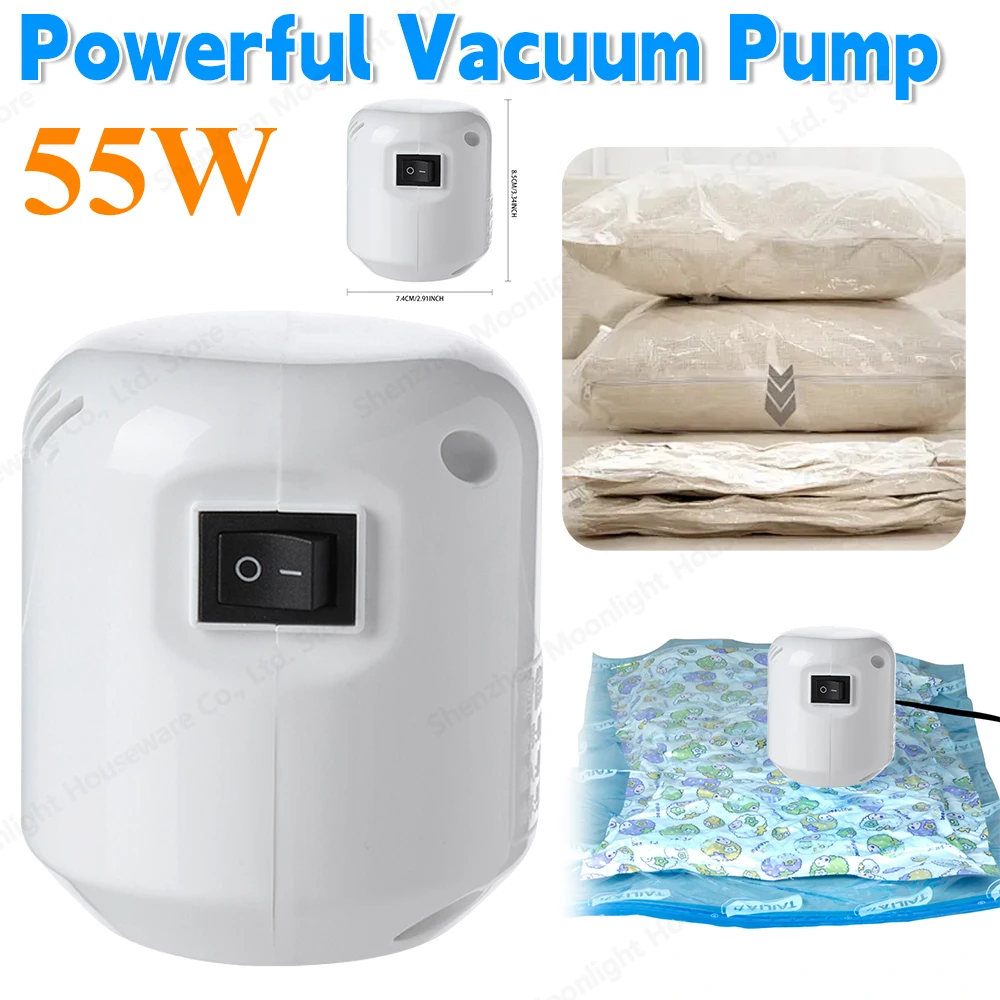 55W Universal Vacuum Pump Electric Air Pump Vacuum Sealed Compression Bag For Clothes Storage Bags Electric Sealer Machine