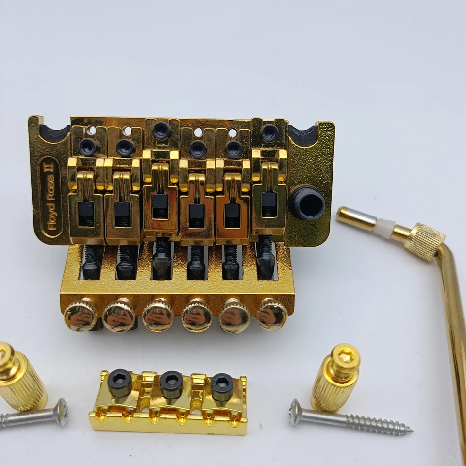 New Gold FR Rose II Double Locking Tremolo System Bridge CR BK