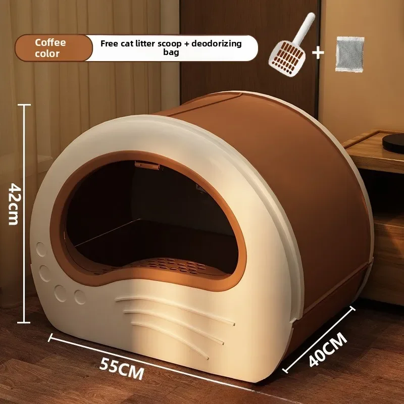 Extra Large Enclosed Drawer Type Odor Proof Anti Splash Integrated Litter Box Cat Toilet Jumbo Pet Supplies Home