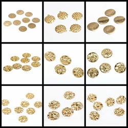 Hammered Brass Charms,Coin Shaped connector,Findings Accessories For Diy Earrings Necklace Bracelet DIY Making,Jewelry Supplies