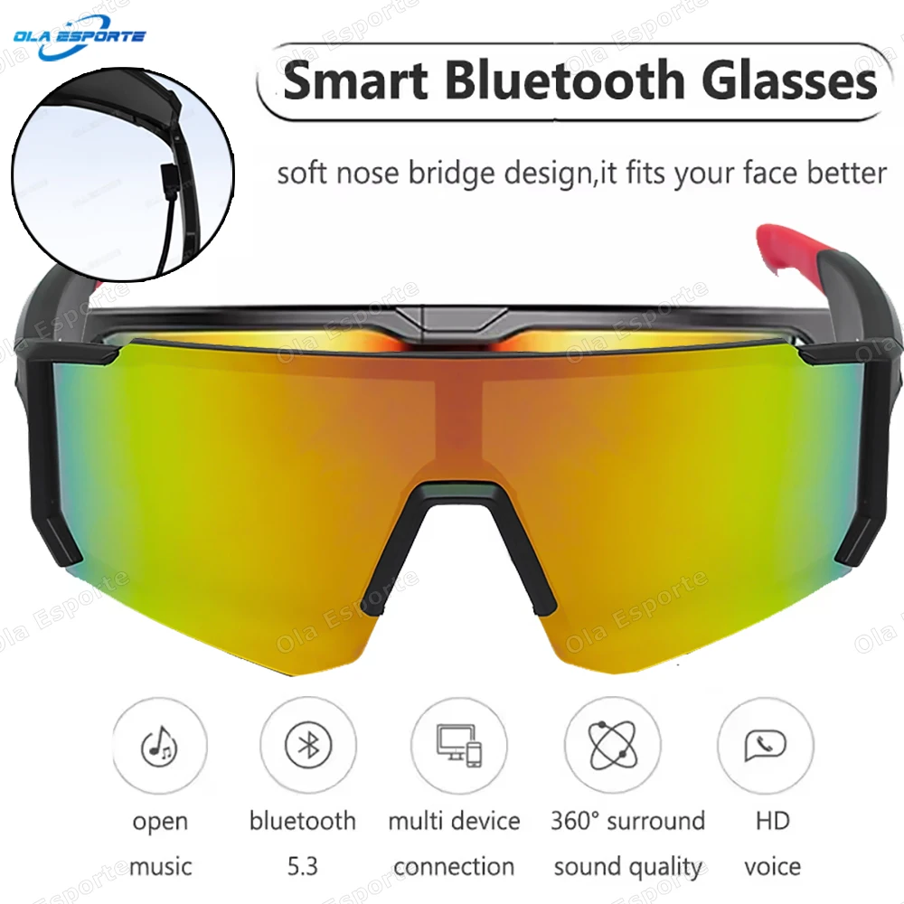 

New Cycling Bluetooth Smart Glasses Technology Audio Call Remote Headset Sunglasses Sports Driving Music Earbuds Headphones 2025