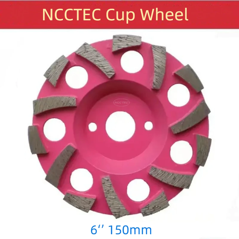 

6'' Diamond Grinding Cup Wheels with 2 Location Holes | 150mm Abrasive Concrete Granite Floor Grinding Discs Disks Plates Tools