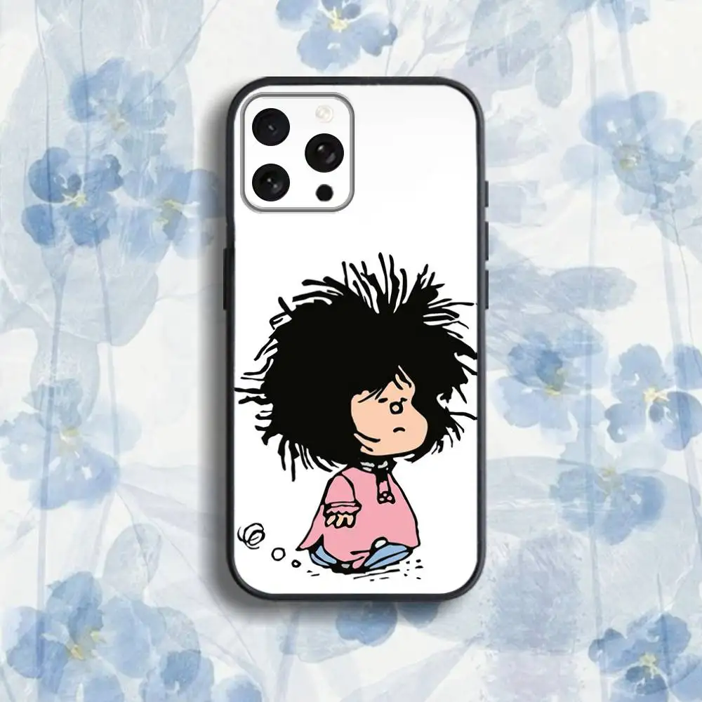 Cute-S M-Mafaldas-ES Phone Case For iPhone 17,16,15,14,13,12,Pro,Max,Plus,E,SE4,Air,Mini Black Soft Box