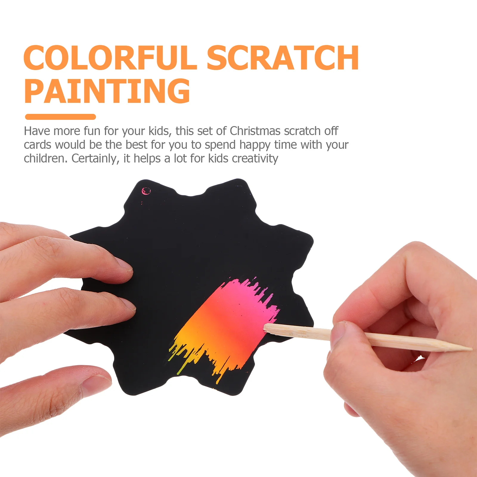 

1Set Scratch Paper Art Sheets Christmas Themed Drawing Kit Educational Fun Game Set for Kids Holiday Treasure Decor Xmas Cards