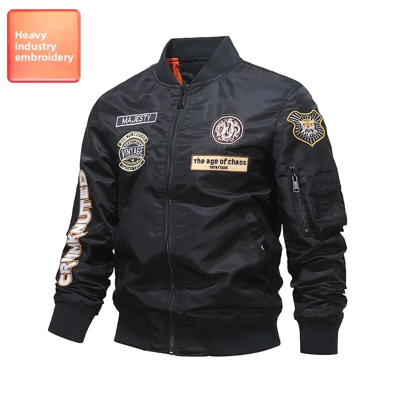 

Новая мужская модная куртка-пилот 2025 года с вышивкой в стиле авиационной экипировки, бейсбольная куртка, рабочая одежда, универсальная для весны, лета, осени, зимы