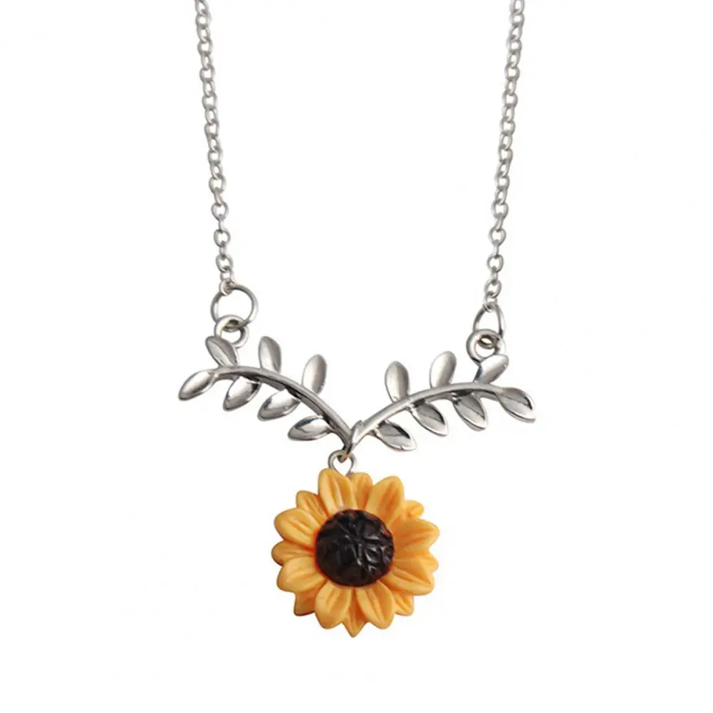 Jisensp модное ожерелье с веткой листьев и подсолнухом, женские вечерние ошейники, аксессуары для кетта, ожерелье «Я люблю тебя», ювелирное изделие, подарок