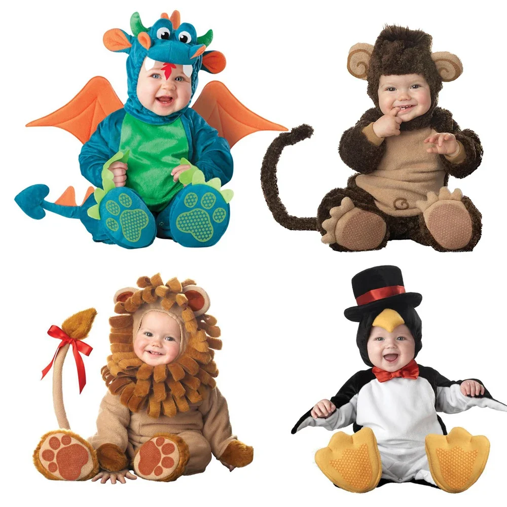 Halloween Christmas Purim Costume Baby Boy Clothes Girl Monkey Polar Bear Romper Baby Girl Costume Hat Socks Toddler Set