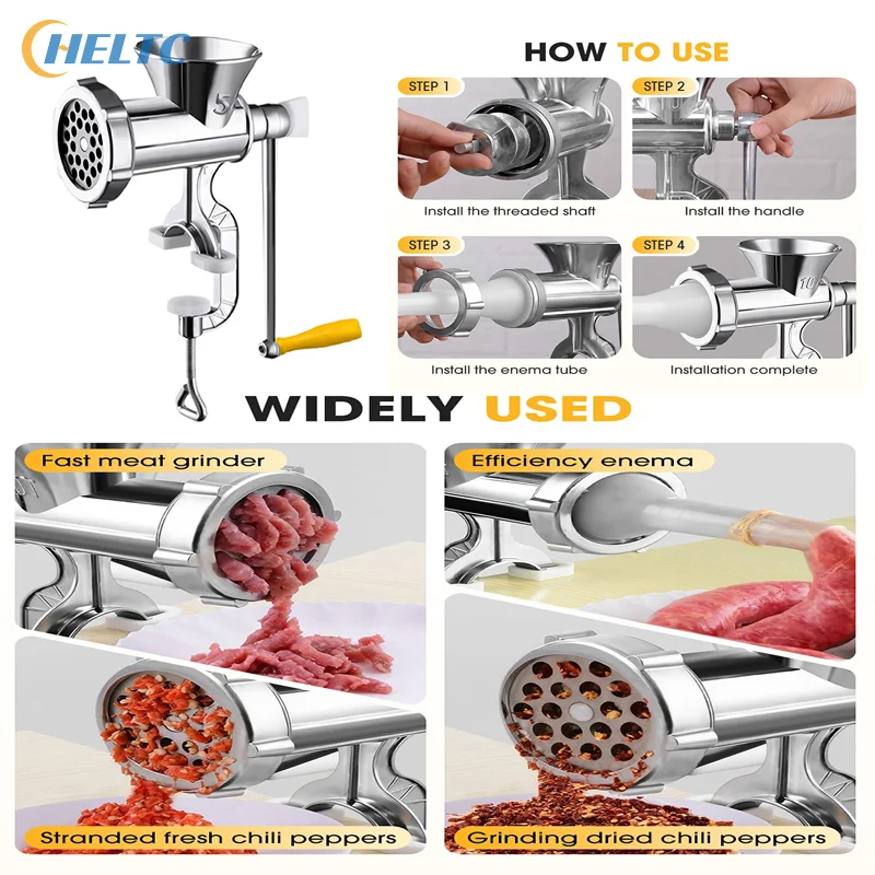 

1 шт. мясорубка, ручная мясорубка, модернизированные ручные мясорубки для домашнего использования, колбаса и воронка для начинки для гамбургеров