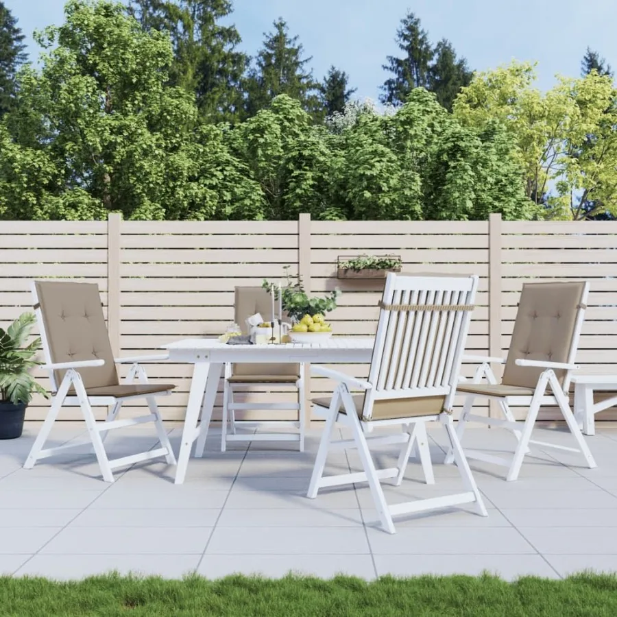 

Garden Highback Chair Cushions 4 pcs Taupe 47.2x19.7x1.2 Fabric