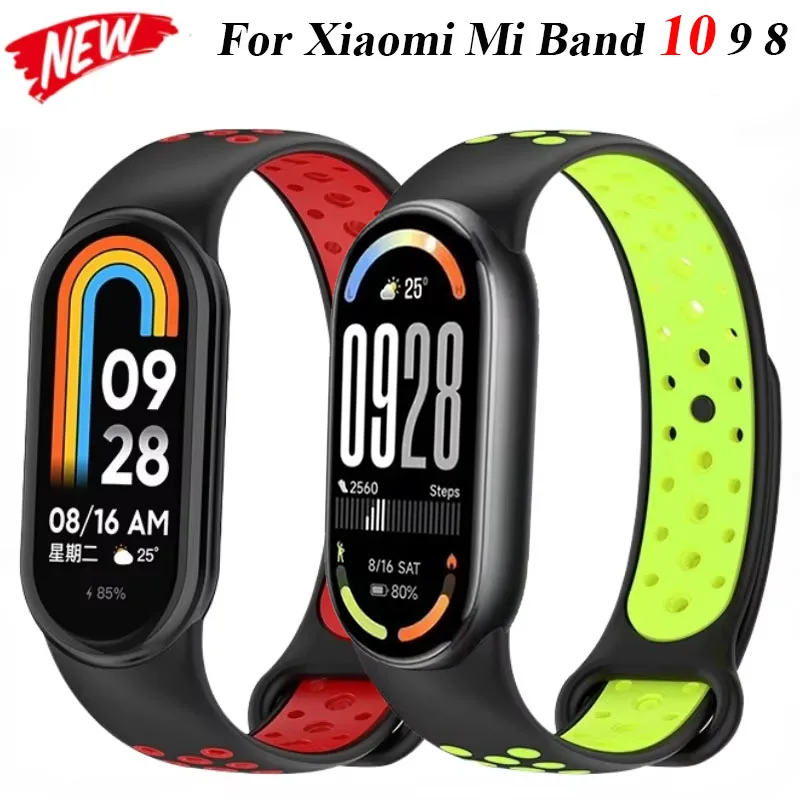 حزام سيليكون لـ Xiaomi Mi Band 10 9 8 ساعة رياضية ناعمة Smatr ملحقات سوار معصم لاستبدال Mi Band 10 Correa