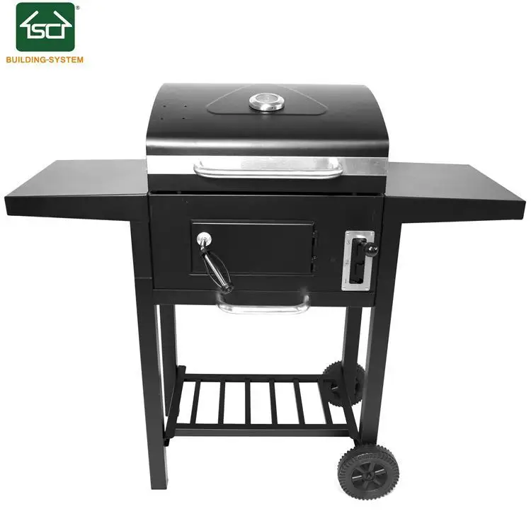 2026 Outdoor Carbon Steel Charcoal BBQ Grill Stove Large Backyard  Garden Barbecue Smoker Trolley for Camping