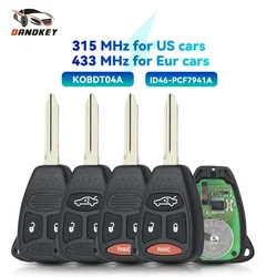 Dandkey Car Remote Key 315/433Mhz Fob ID46 Chip KOBDT04A For Dodge Dakota Durango Magnum Ram 1500 2500 3500 Jeep Chrysler 300C