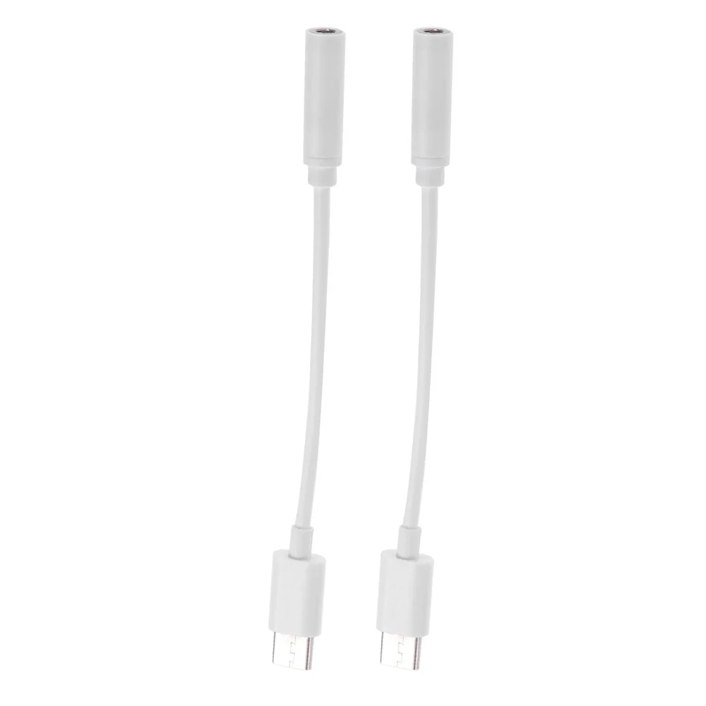 2 pces tipo-c para 3.5mm adaptador de áudio durável material de cobre pvc compatível com a maioria dos telefones conversor de fone de ouvido portátil