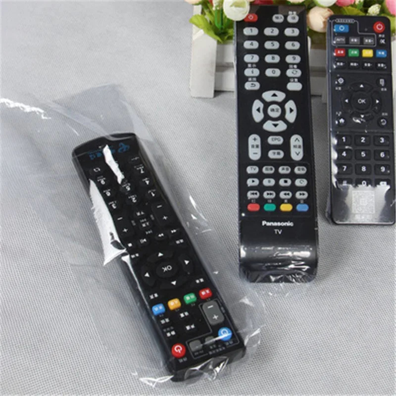 5Pcs/Set 8*25cm Remote Control Transparent Shrink Film Bag  Anti-dust Protective PVC Plastic Case Cover For TV Air Conditioner