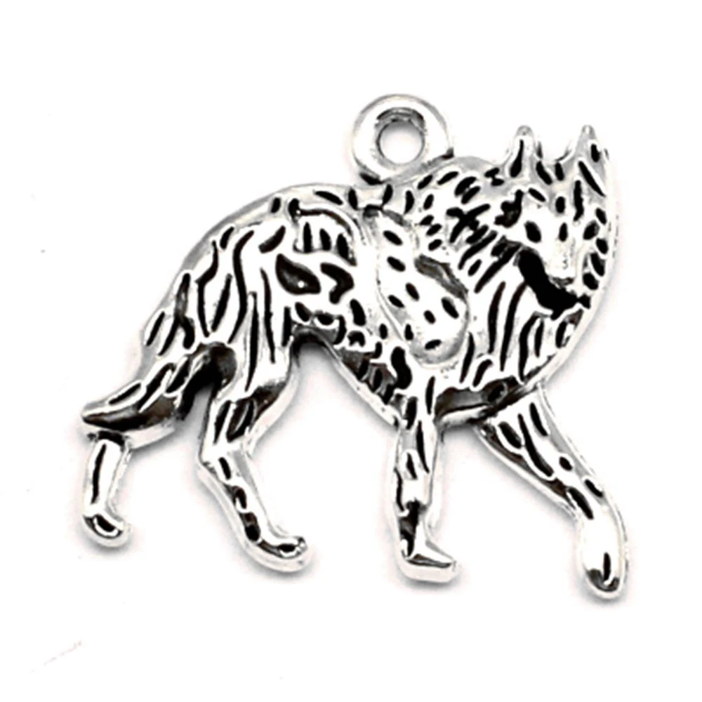 5pcs 18x20mm Wolf Charms Pendants For Jewelry Girls Craft Jewelry Diy Antique Silver Color