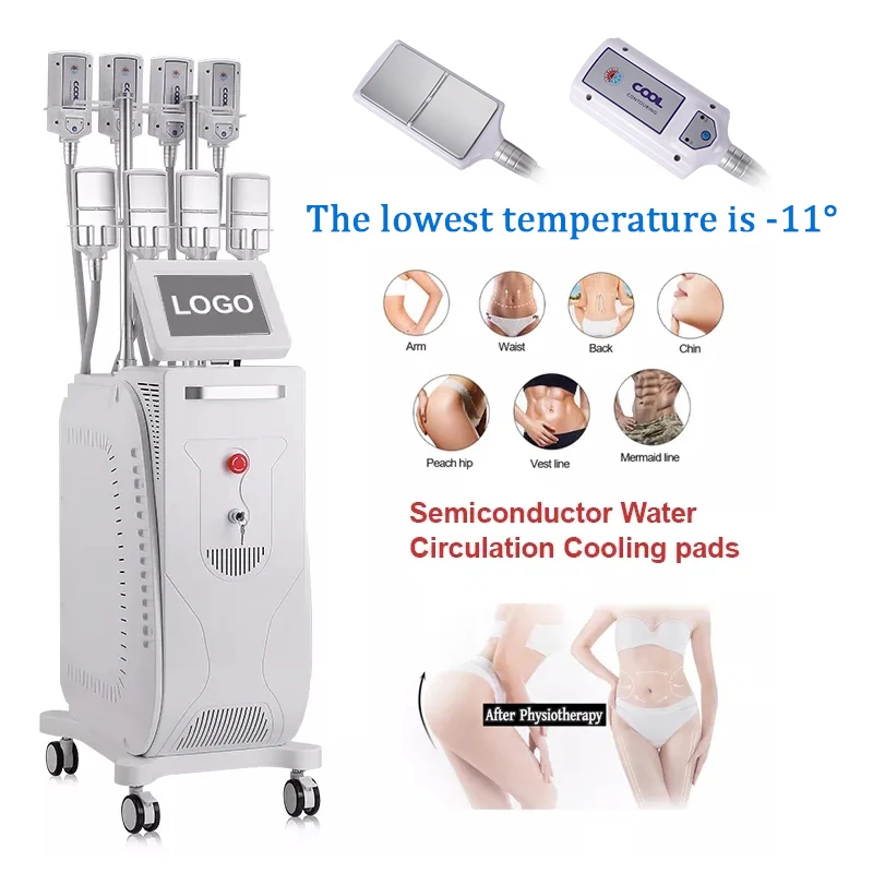 New Technology CRYO EMS RF 8 Cooling Pads Fat Burning Cellulite Removal Cryotherapy Body Slimming Fat Reduction Machine