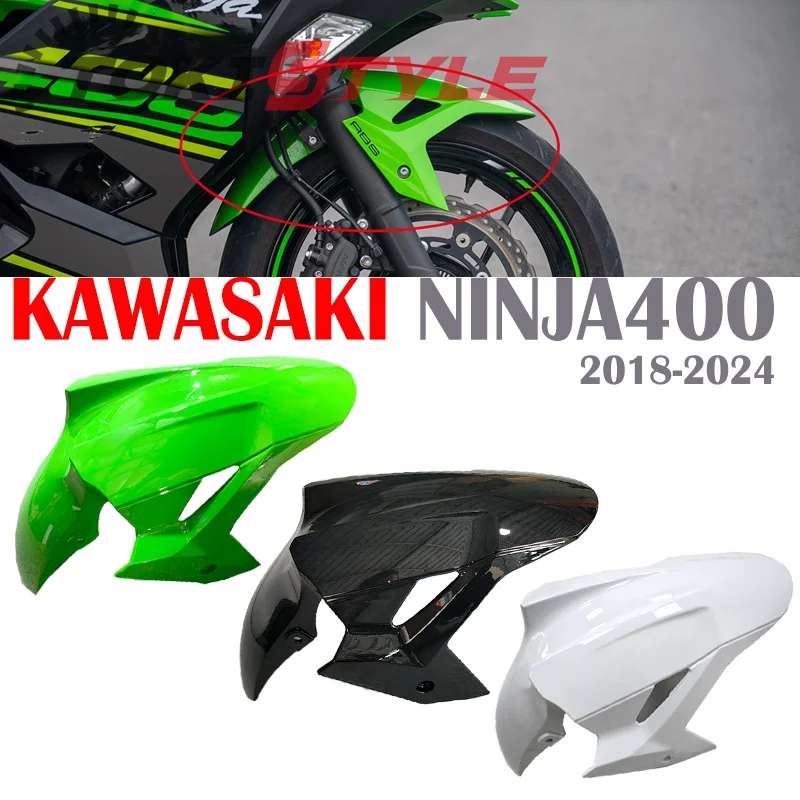 For KAWASAKI Ninja400 Ninja 400 EX400 2018 2019 2020 2021 2022 2023 2024 Tire Splash Mud Guard ABS Plastic Front Fender Mudguard