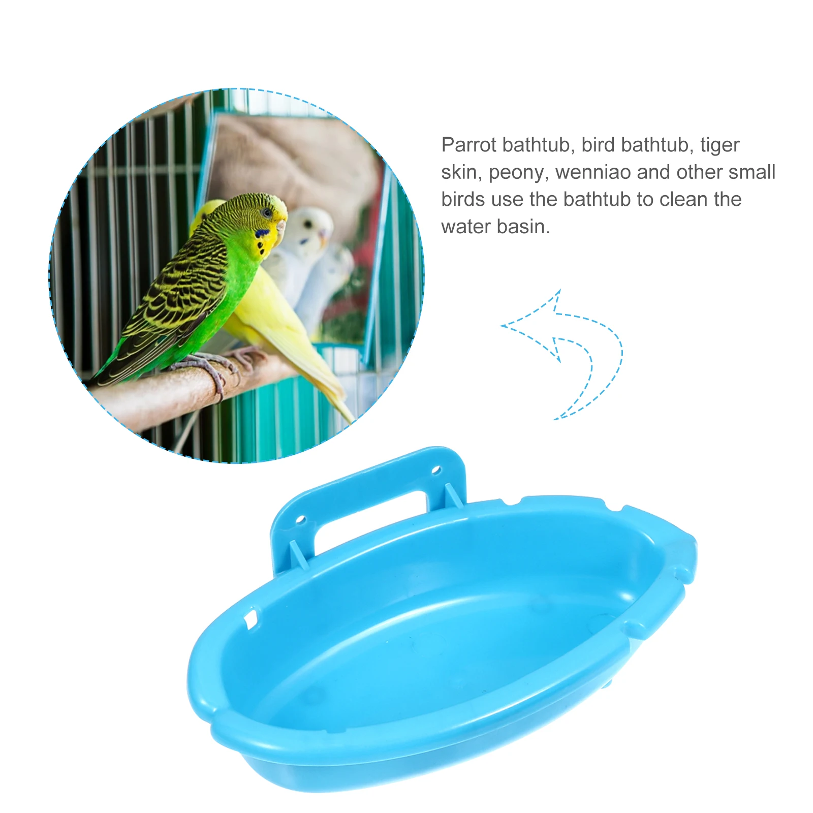 

2pcs Plastic Bathing Tubs Strong Pet Supplies For Parrot Eco-Friendly Lightweight Bird Bath Basin Hanging Design