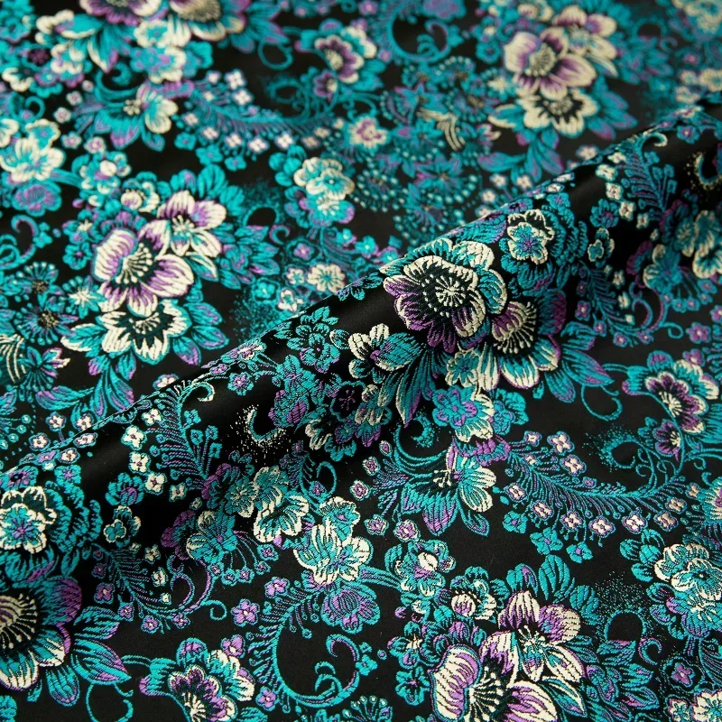 250*75cm Brocade Silk Fabric Flower Cloth Nylon Fabrics for Sewing Material for Dress DIY Needlework