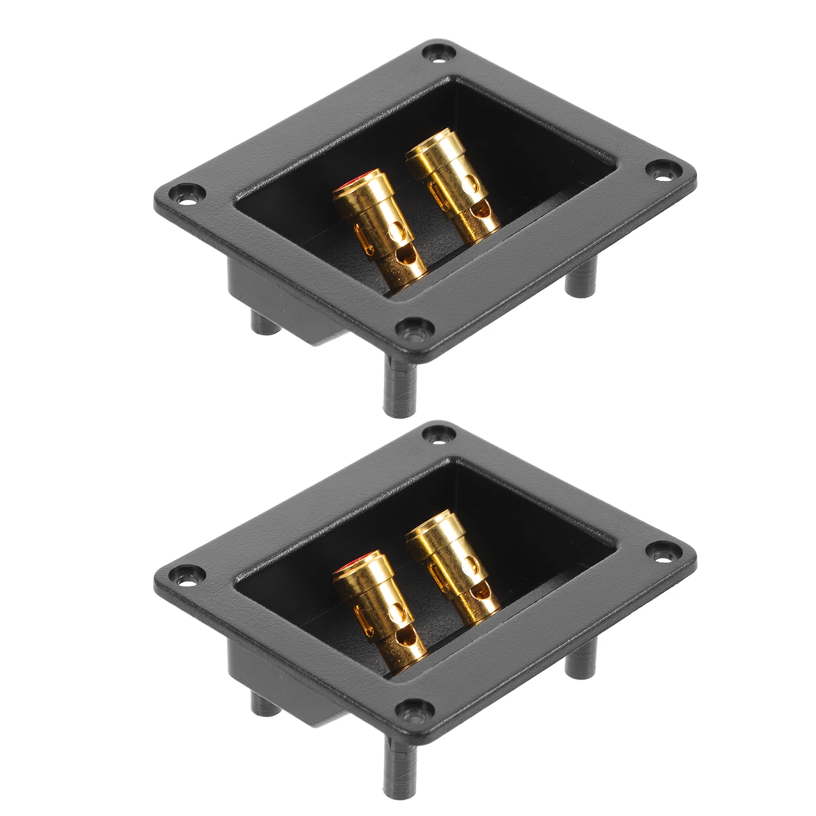 

2Pcs Speaker Box Terminal ABS Alloy Double Binding Posts Connectors Subwoofer Junction Cup Audio Video Line Stage Setup Speaker