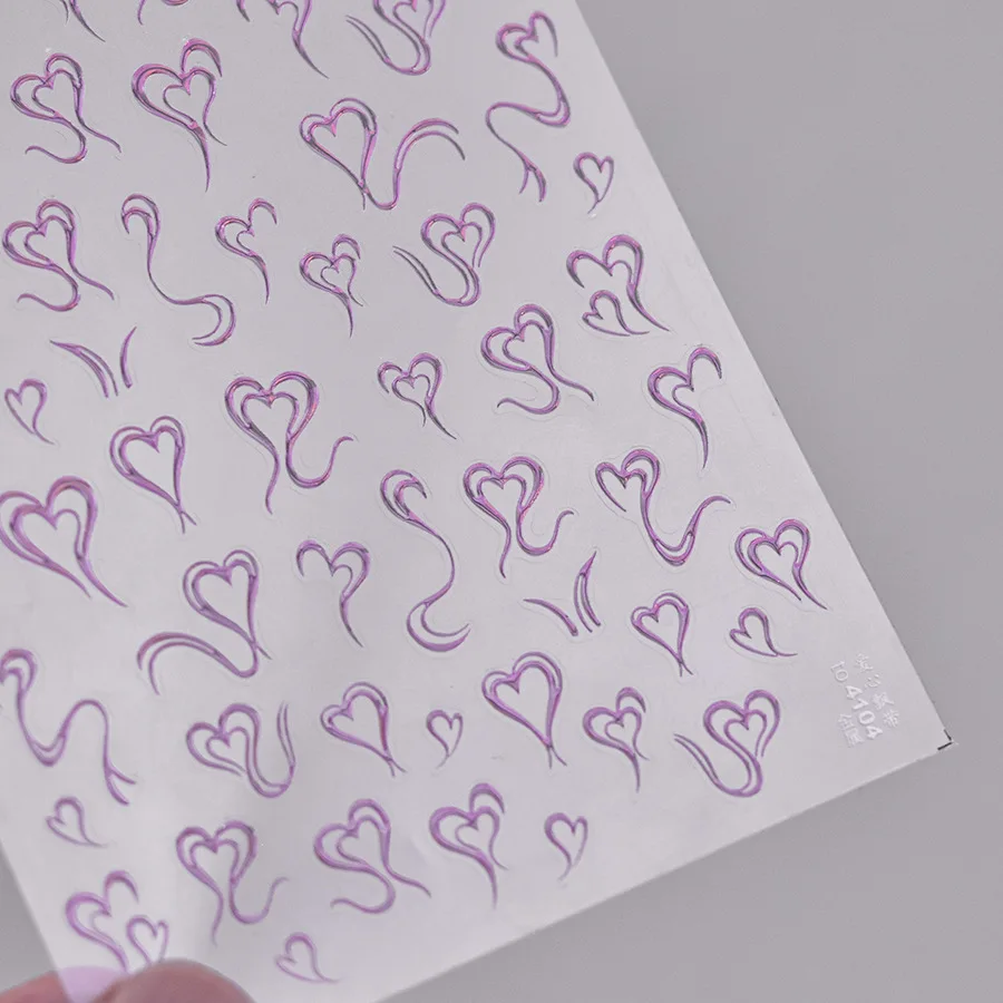 1 pezzo di adesivi per nail art abbronzanti 5D Adesivi per unghie con streamer d'amore giapponese, adesivi decorativi retrò in cocco estivo