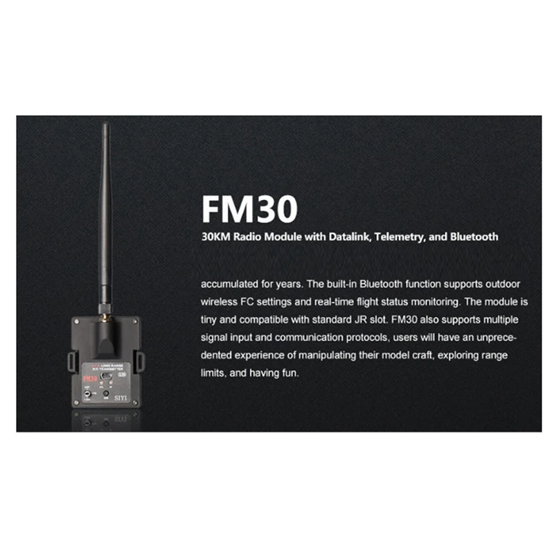 Imagem -03 - Módulo de Rádio com Receptor Telemetria de Dados 30km Long Range Drones Ópticos 2.4g Fm30 Siyi-fm30