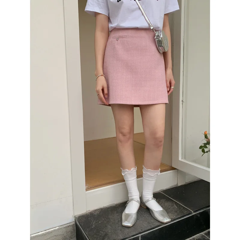 

【 Cupid Half Skirt 】 Design Sense Love Accessories Bag Hip Short Women's Spring A-line