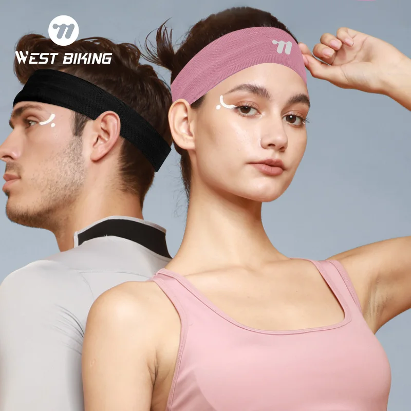 

WEST BIKING Elastic Sports Headbands Sweat Absorption Headband Anti-slip Breathable Sweatbands Fitness Running Cycling Headscarf