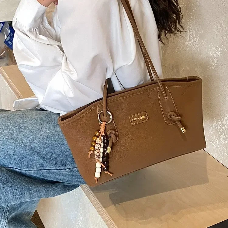 2026 New High-end Daily Commuter Bag Women's Fashion Retro Tote Bag Large Capacity Shoulder Underarm Women's Bag