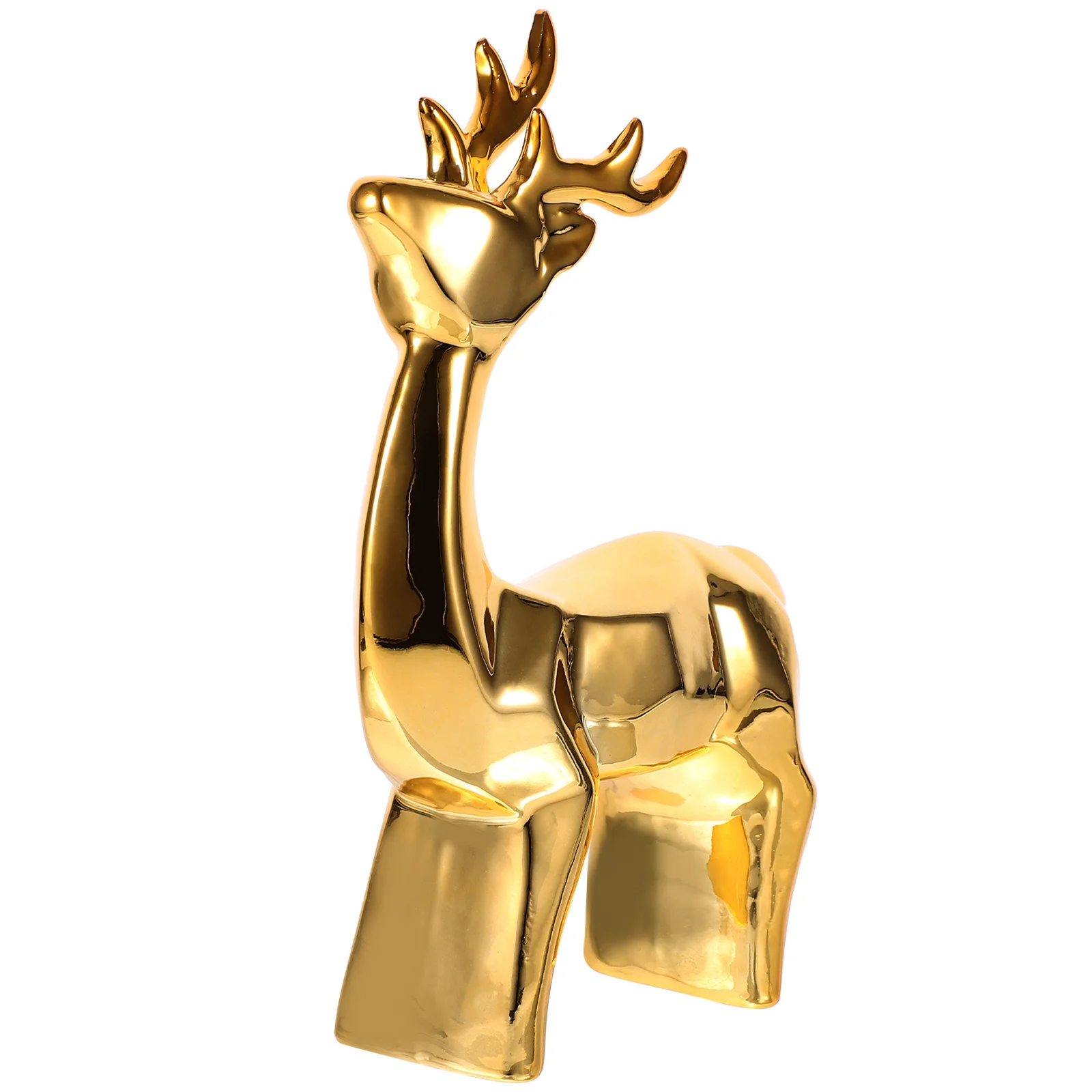 

Ceramic Reindeer Ornament Exquisite Miniature Decorative Piece for Desktop Tabletop Home Office Decor Animal Statue