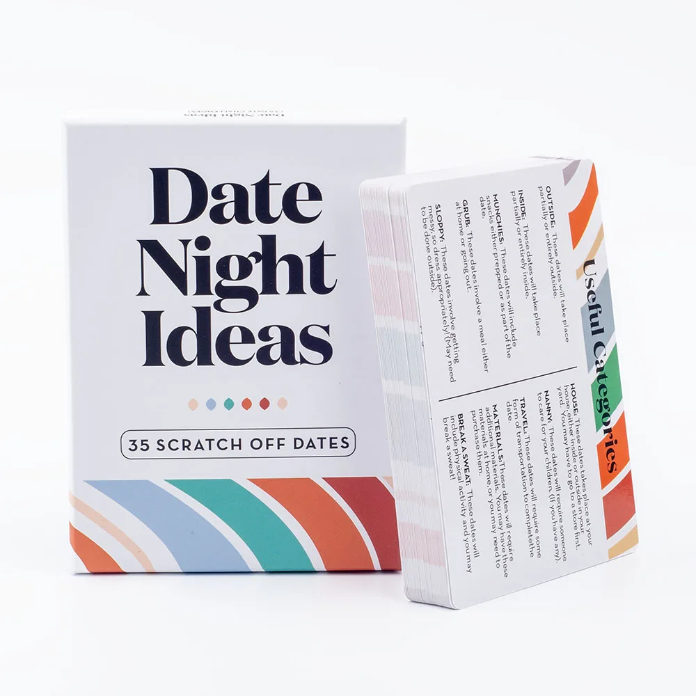 

Date Night Ideas Board Game Set Creative Cards Couples Romance Fun Unique Deck with Scratch Off Card