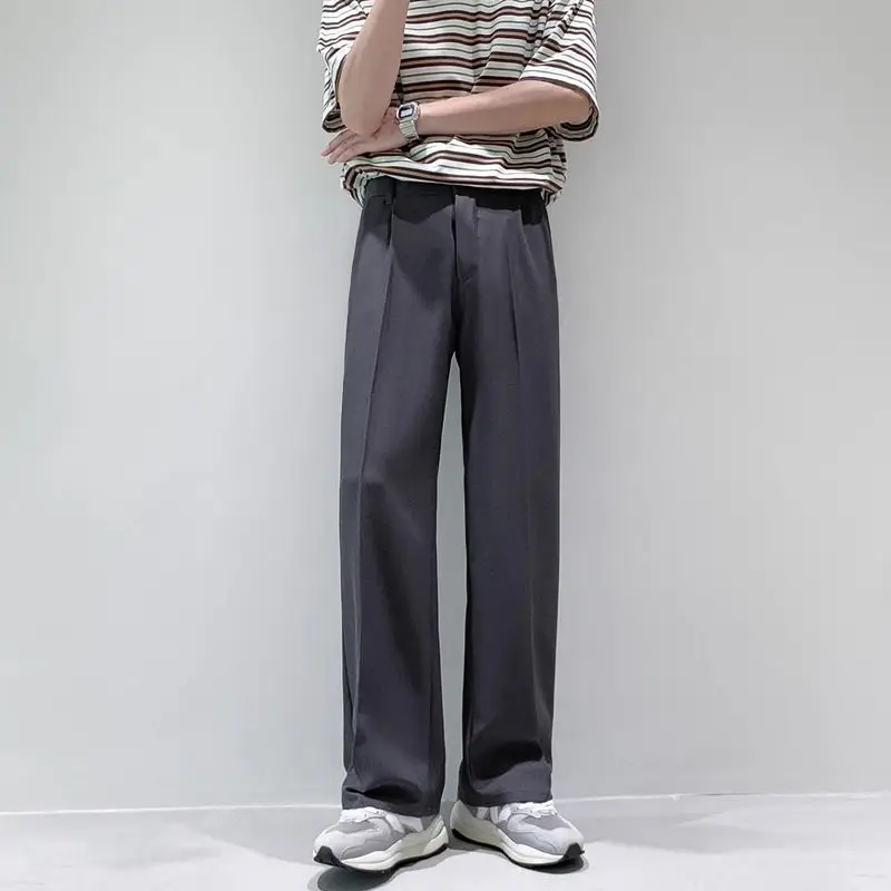 Spring Summer New Oversize Drape Dress Pants Men's Loose Straight Leg Casual Wide Leg Suit Long Trousers