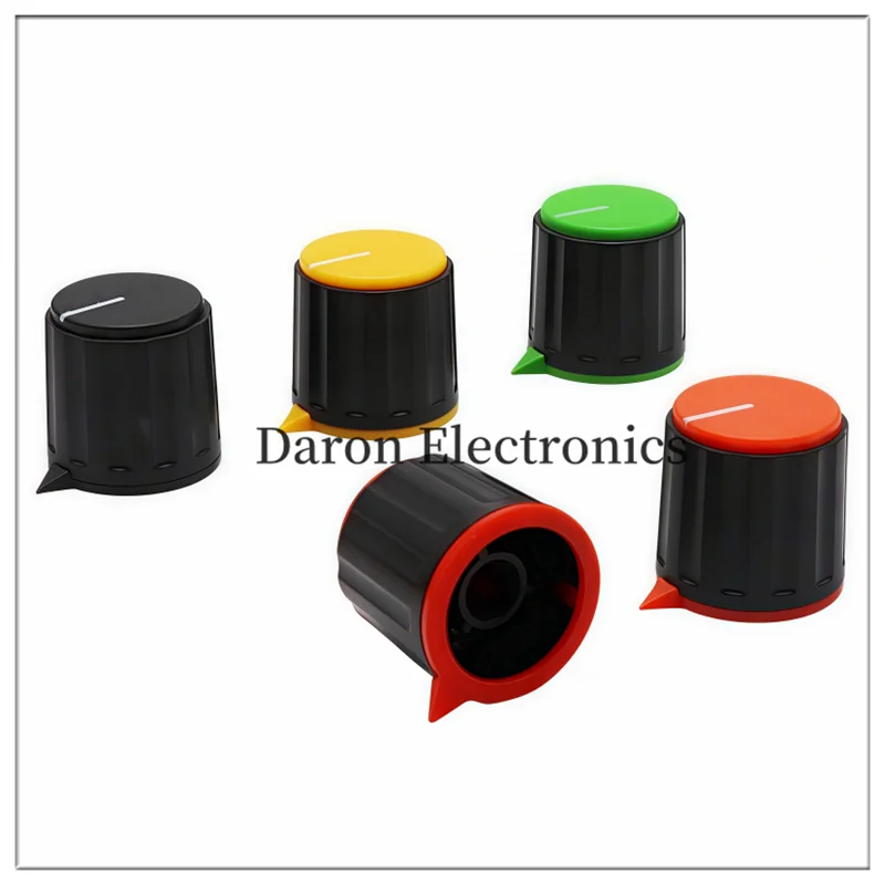 Multicolored plastic knob  21*21 digital audio broadcasting equipment volume rotation adjustment cap with 6mm toothed hole