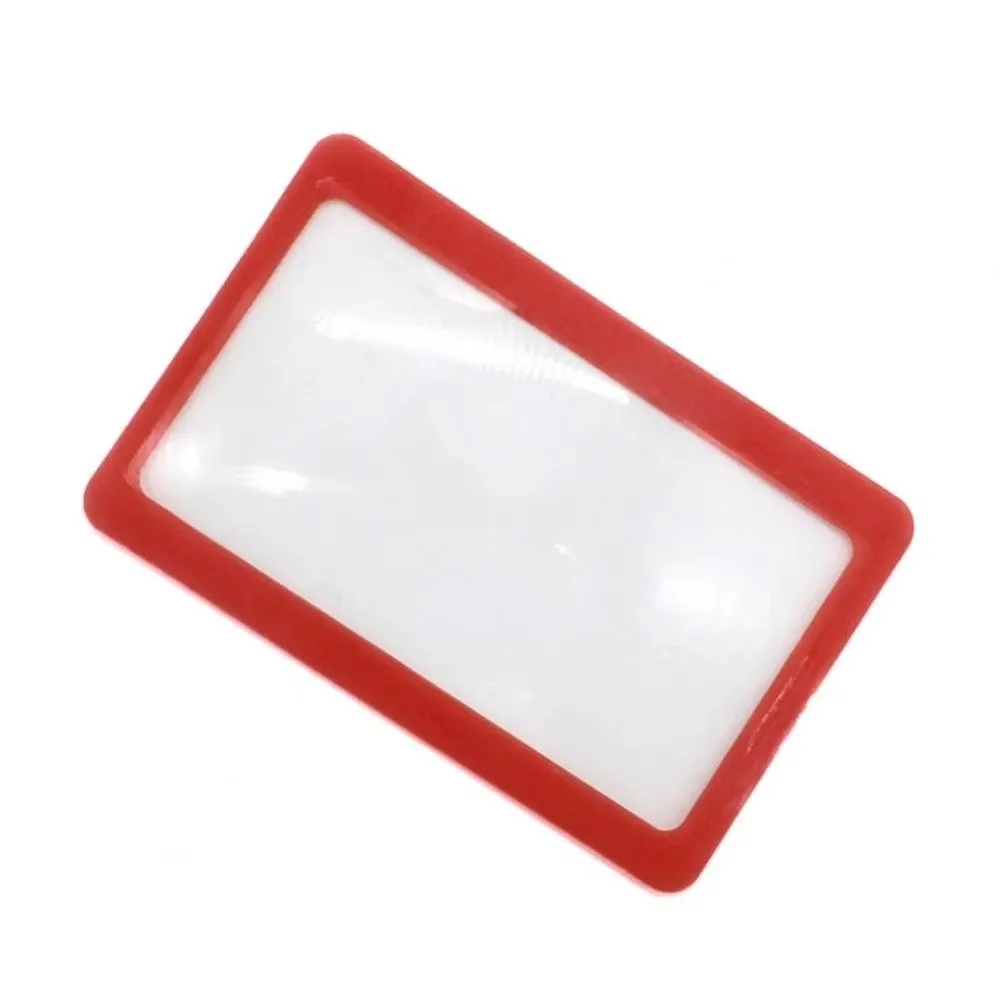 10pcs 3X Magnification Magnifying Glass PVC Square Lens Pocket Magnifier Slim Clear Reading Magnifier Barcodes
