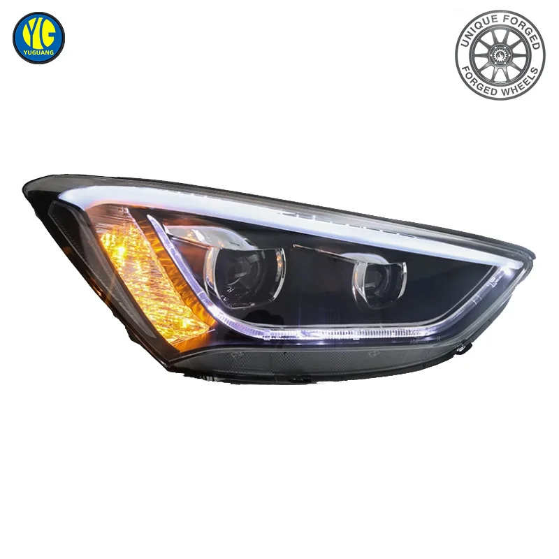 26 Style For Hyundai IX45 Santafe Grand 2013 2016 Auto Parts LED Head Light Headlights Upgrade LED Eyes Headlamp Projectors