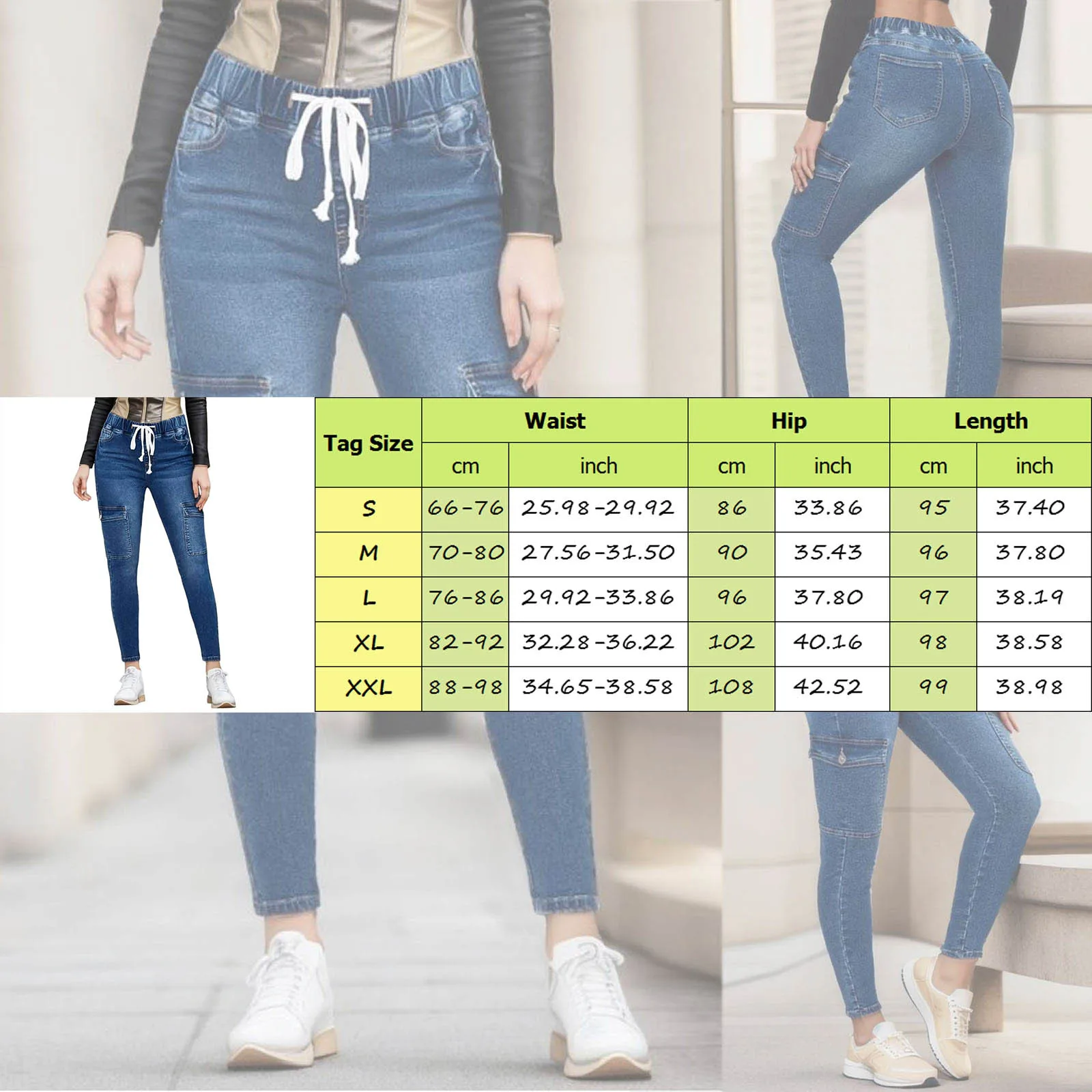 Damen Push-up elastische Röhrenjeans Herbst Frühling Slim Fit Hose für Frauen Jogging hose Mode Jeans hose Hose