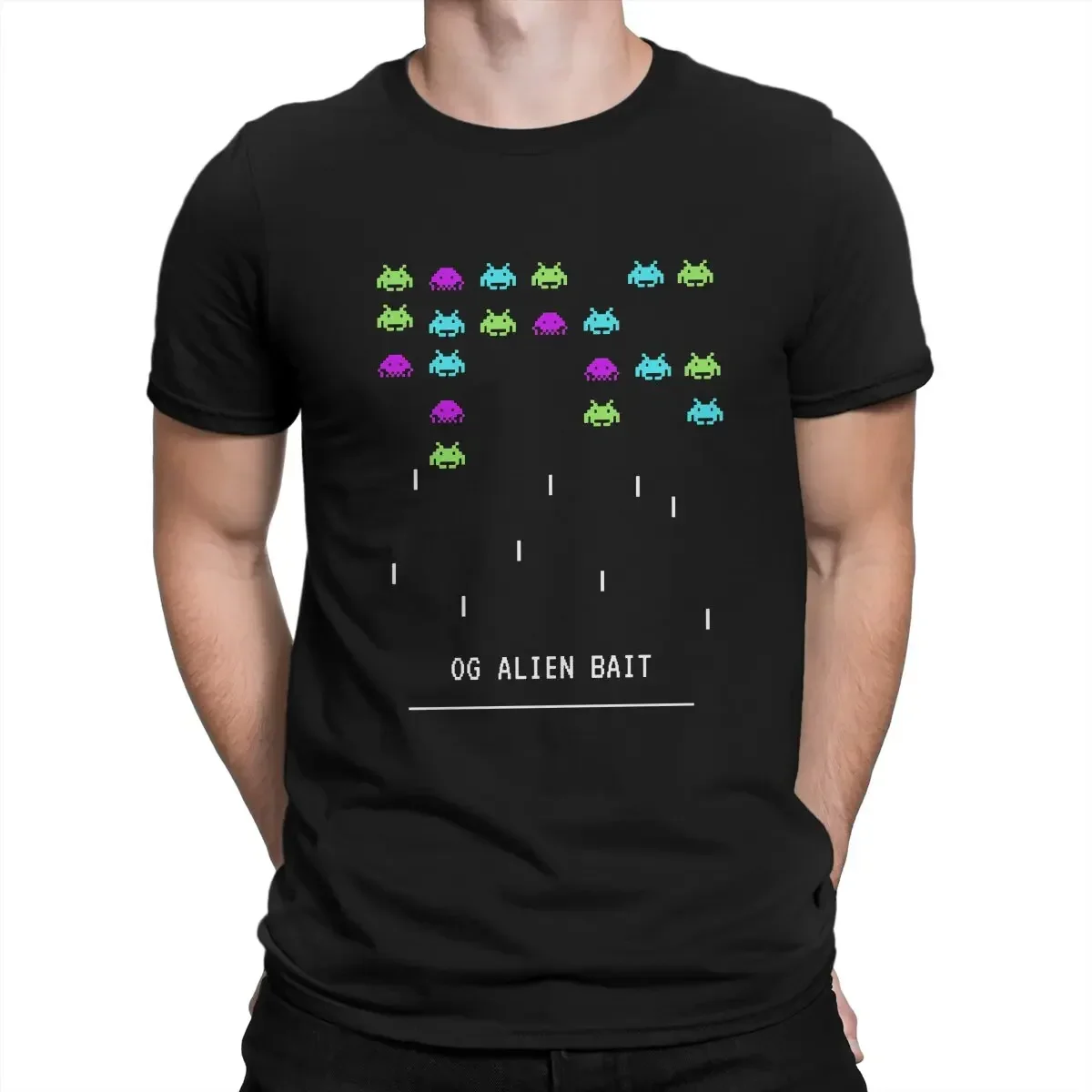 

Space Invaders Shooting Video Game OG Alien Bait Tshirt Homme Men's Streetwear Blusas T Shirt For Men